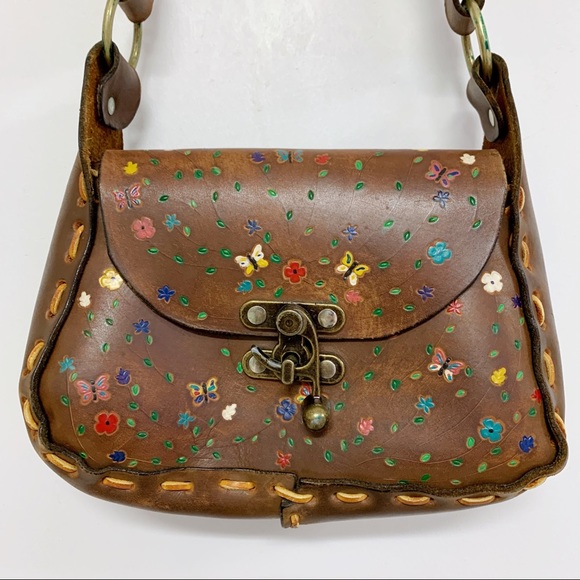 Boho Leather bag, Vintage Western Leather bag - Picture 2 of 16